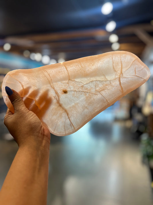 Selenite Oblong Bowls - Orange: Elegance & Energy!